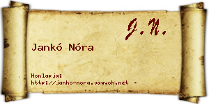 Jankó Nóra névjegykártya