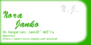 nora janko business card